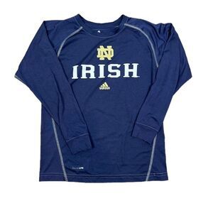 Notre Dame Fighting Irish Adidas Youth Performance Shirt Long Sleeve Size M